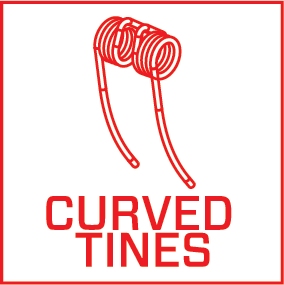 Curved tines