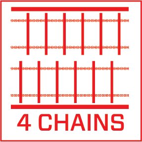 Four scraper floor chains