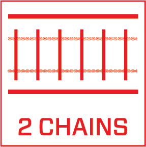Two scraper floor chains